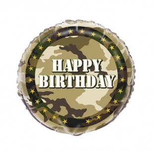 Camouflage Happy Birthday Army Balloon